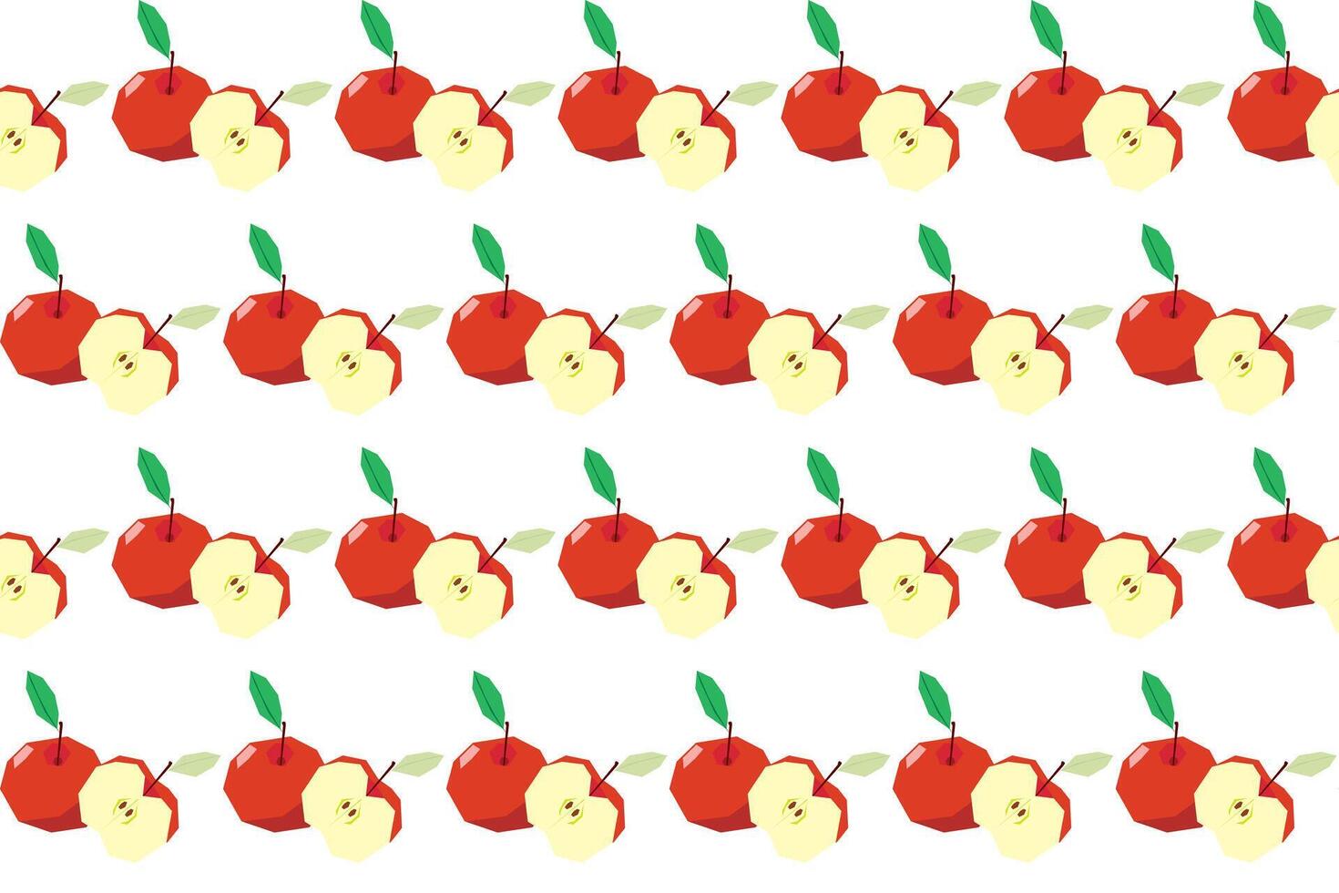ilustración patrón, resumen de rojo manzana con hoja en blanco antecedentes. vector