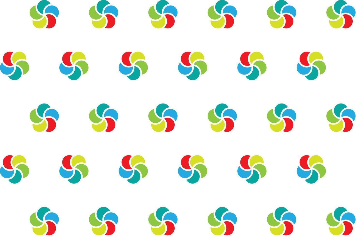 Illustration pattern, Abstract Geometric Style. Repeating of abstract multicolor flower on white background. vector