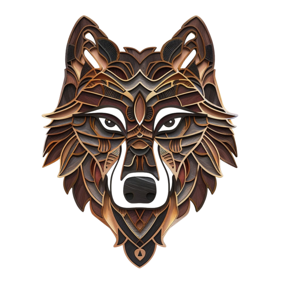 Wolf Logo, Fox, Kaleidoscope, Wolf Tattoo AI -Generative png