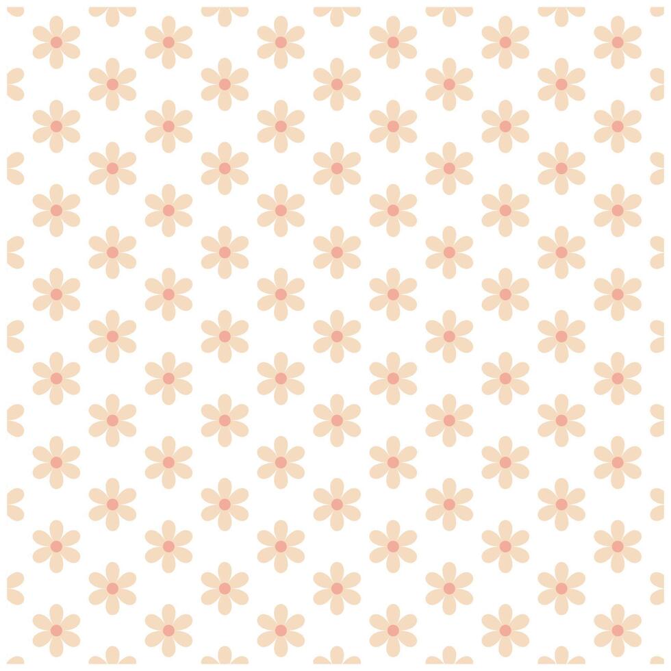 Flat floral pattern Design in peach tones vector