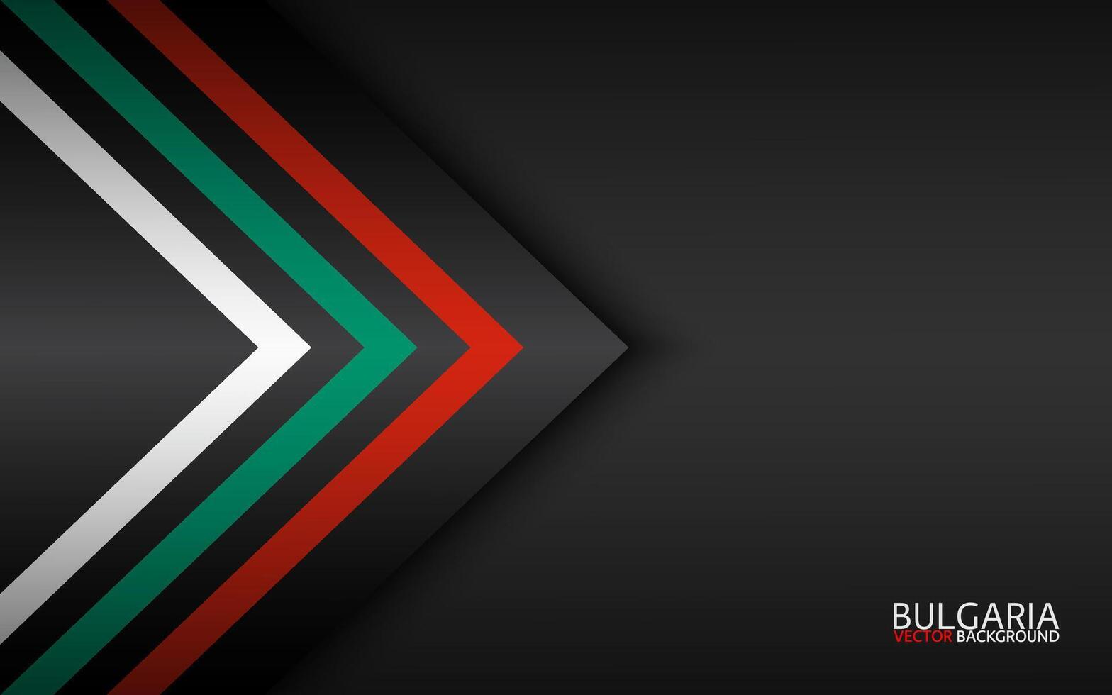 Modern colorful arrows with Bulgarian colors and grey free space for your text, abstract widescreen background, Made in Bulgaria vector