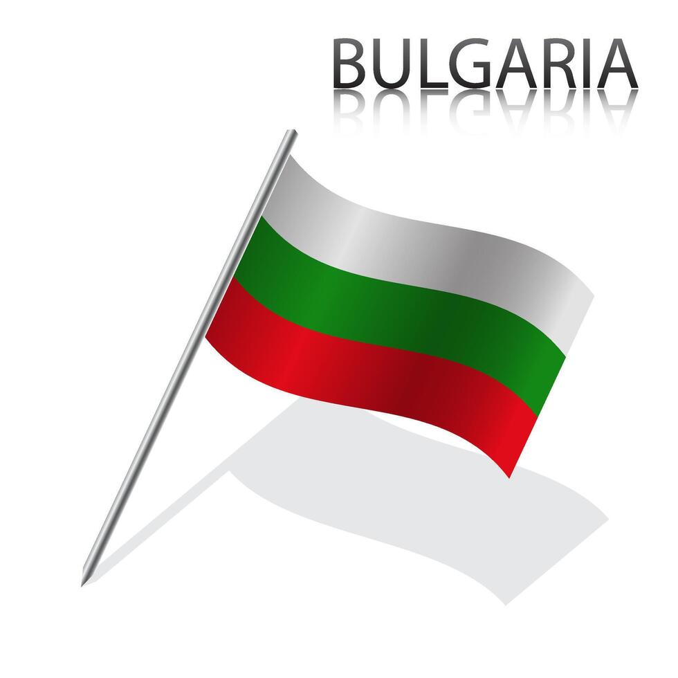 Realistic Bulgarian flag, illustration vector
