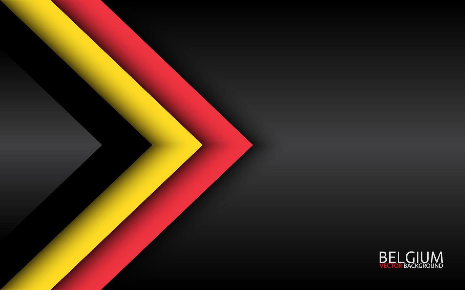 Modern overlayed arrows with Belgian colors and grey free space for your text, overlayed sheets of paper in the look of the Belgian flag, Made in Belgium, abstract widescreen background vector