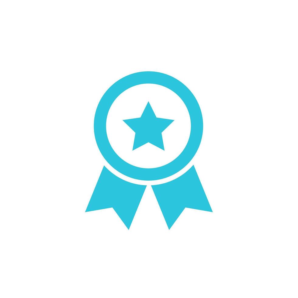Hero badge with star. Isolated on white background. From blue icon set vector