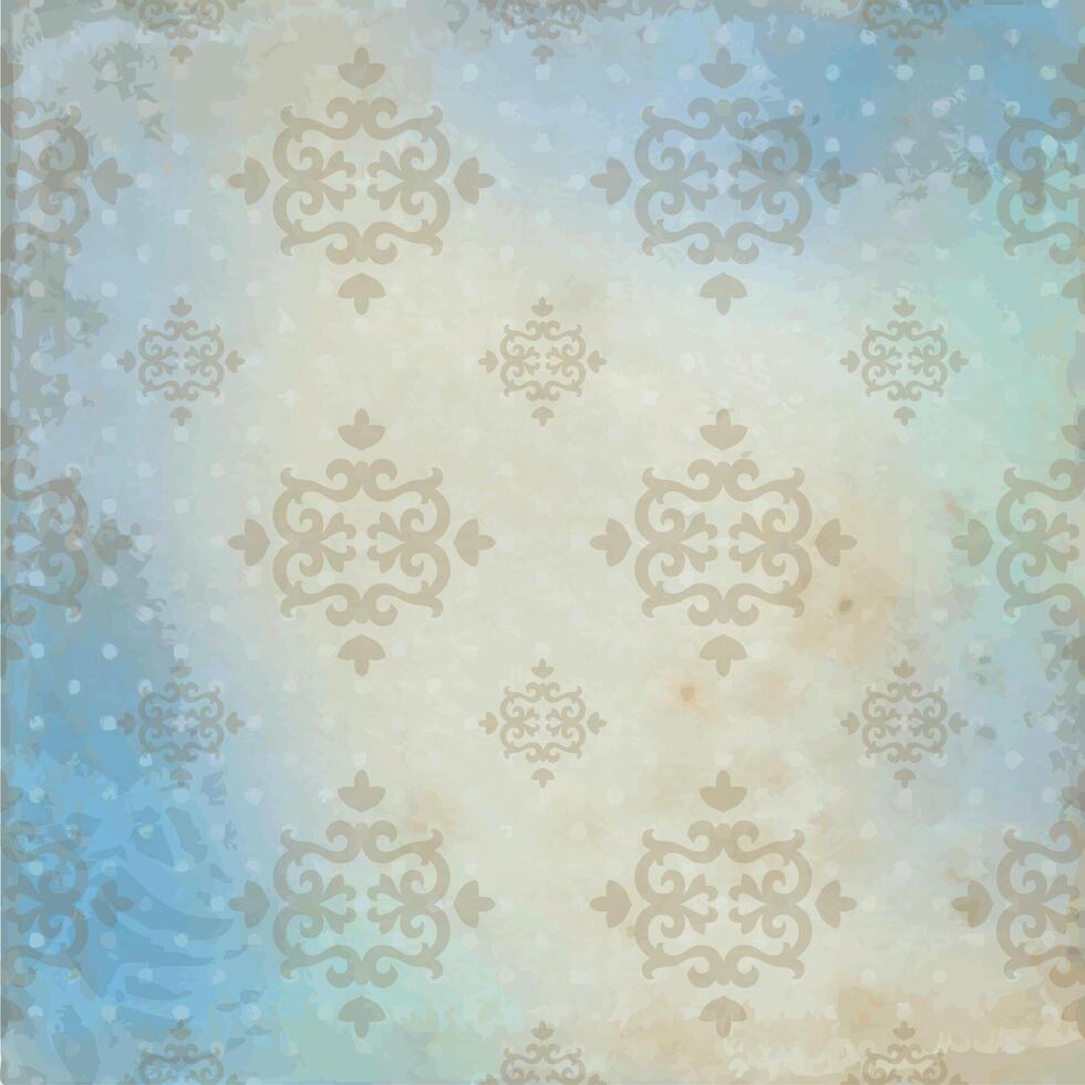 Historical floral pattern background design. Vintage, ancient tile with copy space. vector