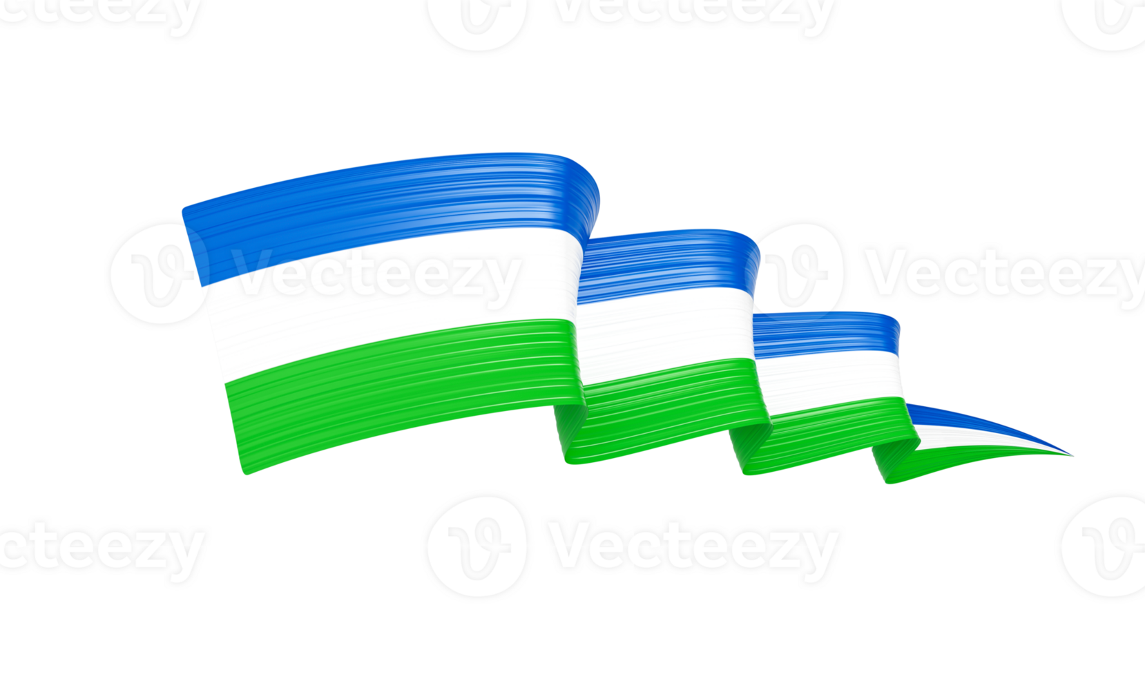 3d Flag Of Sierra Leone, 3d Shiny Waving Flag Ribbon, 3d illustration png