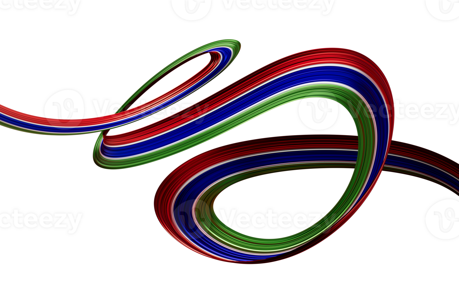 cinta ondeante o pancarta con bandera de gambia. ilustración 3d del día de la independencia png