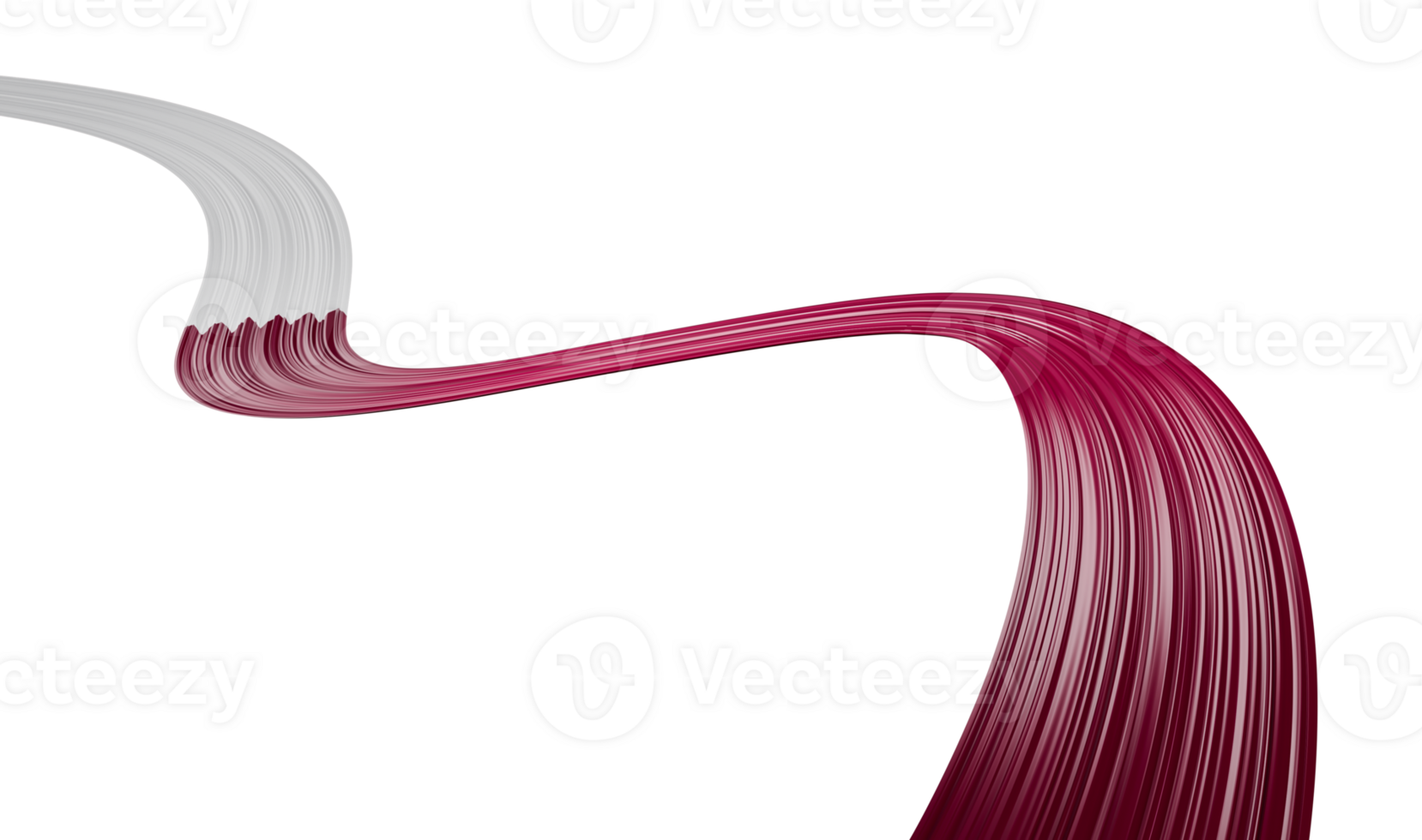Waving ribbon making a path with Qatar Flag. independence day 3d illustration png
