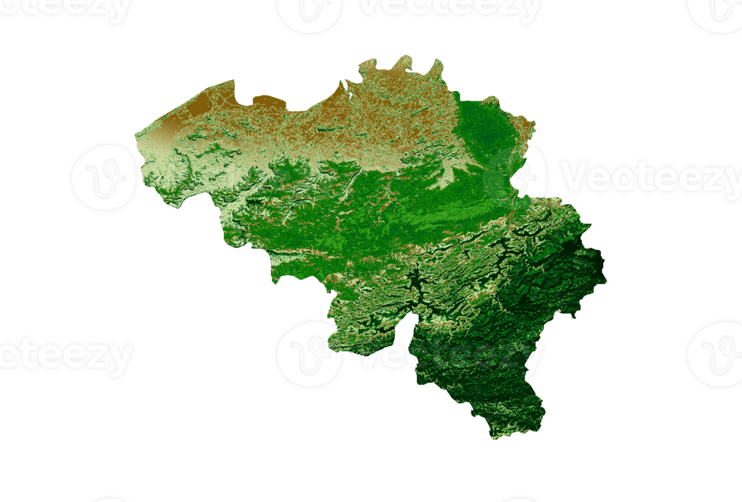 belgique carte topographique 3d carte réaliste couleur 3d illustration png