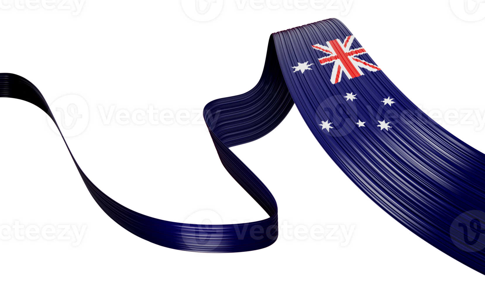 bandeira da austrália acenando fitas. ilustração 3D png