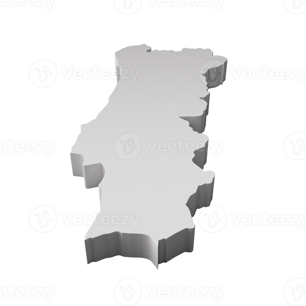 portugal 3d Karta geografi kartografi och topologi Karta 3d illustration png