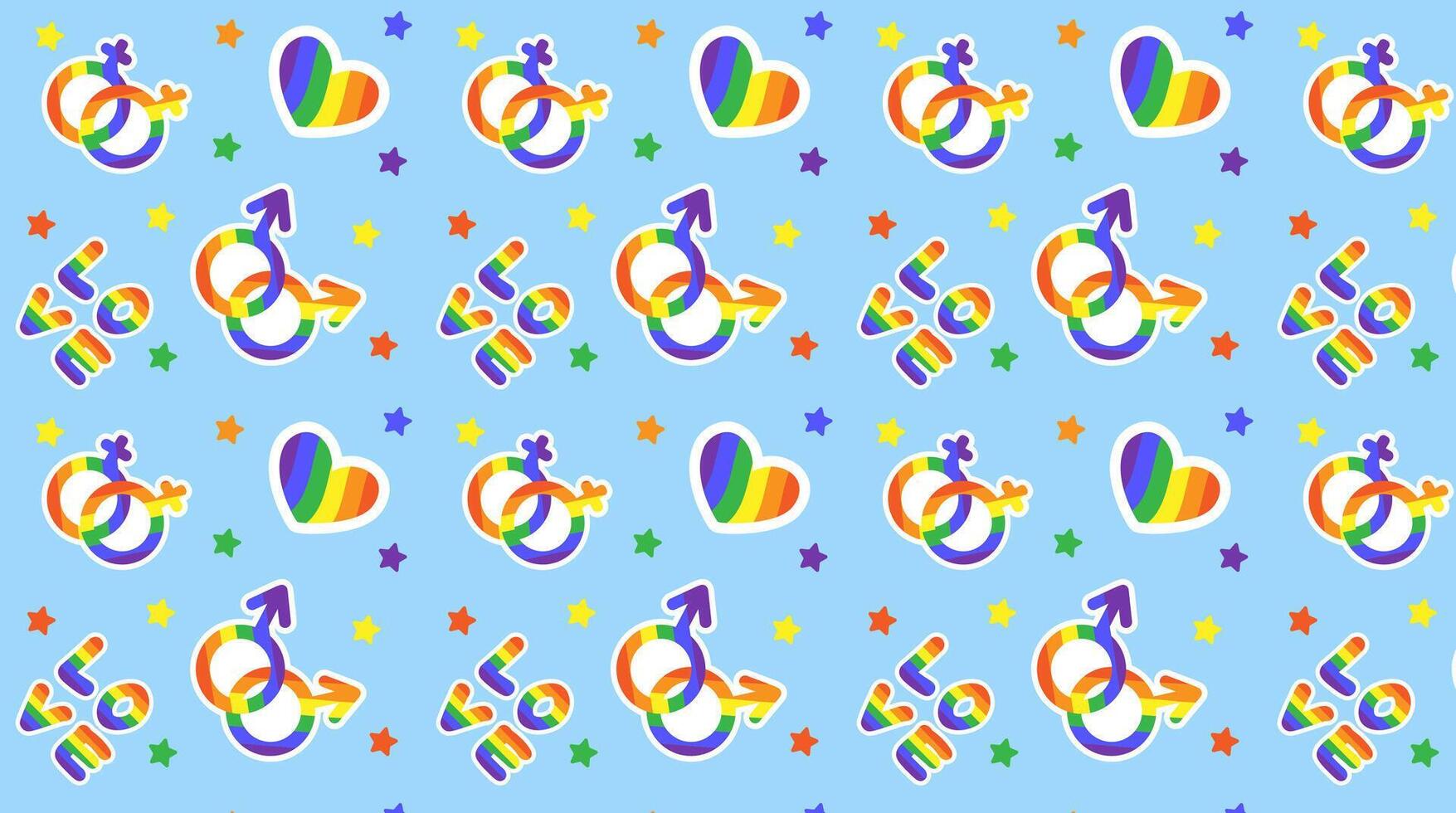 LGBT gay pride flag. LGBT seamless pattern. Rainbow symbol of LGBT community pride. illustration. vector