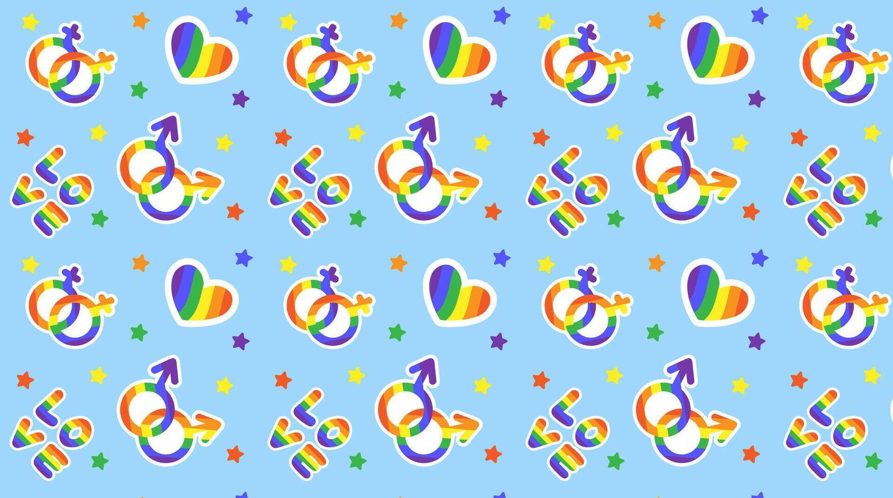 LGBT gay pride flag. LGBT seamless pattern. Rainbow symbol of LGBT community pride. illustration. vector