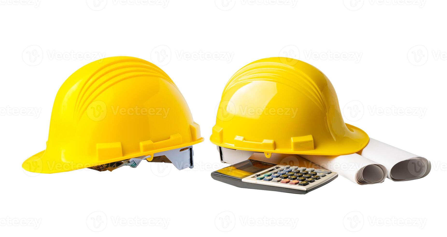 Safety first hard helmet hat, engineering construction and architecture concept. photo