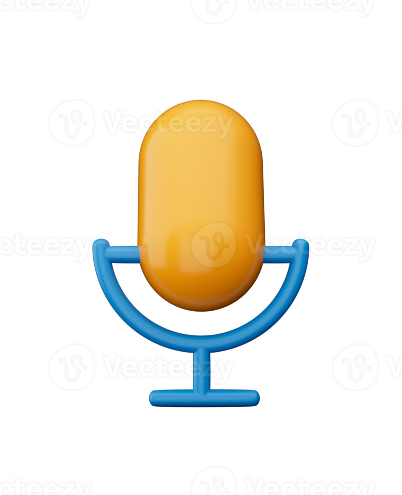 mikrofon 3d modern stil på. realistisk ikon. 3d illustration png