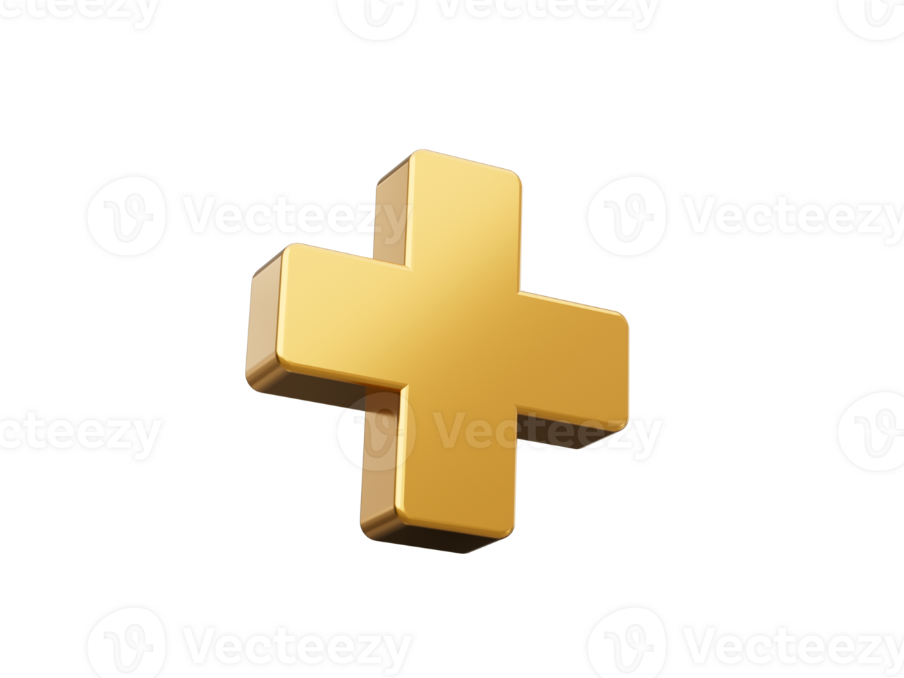 3d Plus icon Gold 3d illustration png