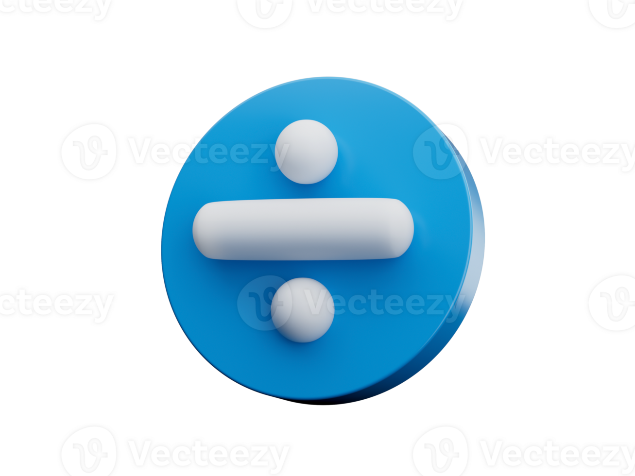 Blue and white 3d math Divide symbols icon 3D illustration png