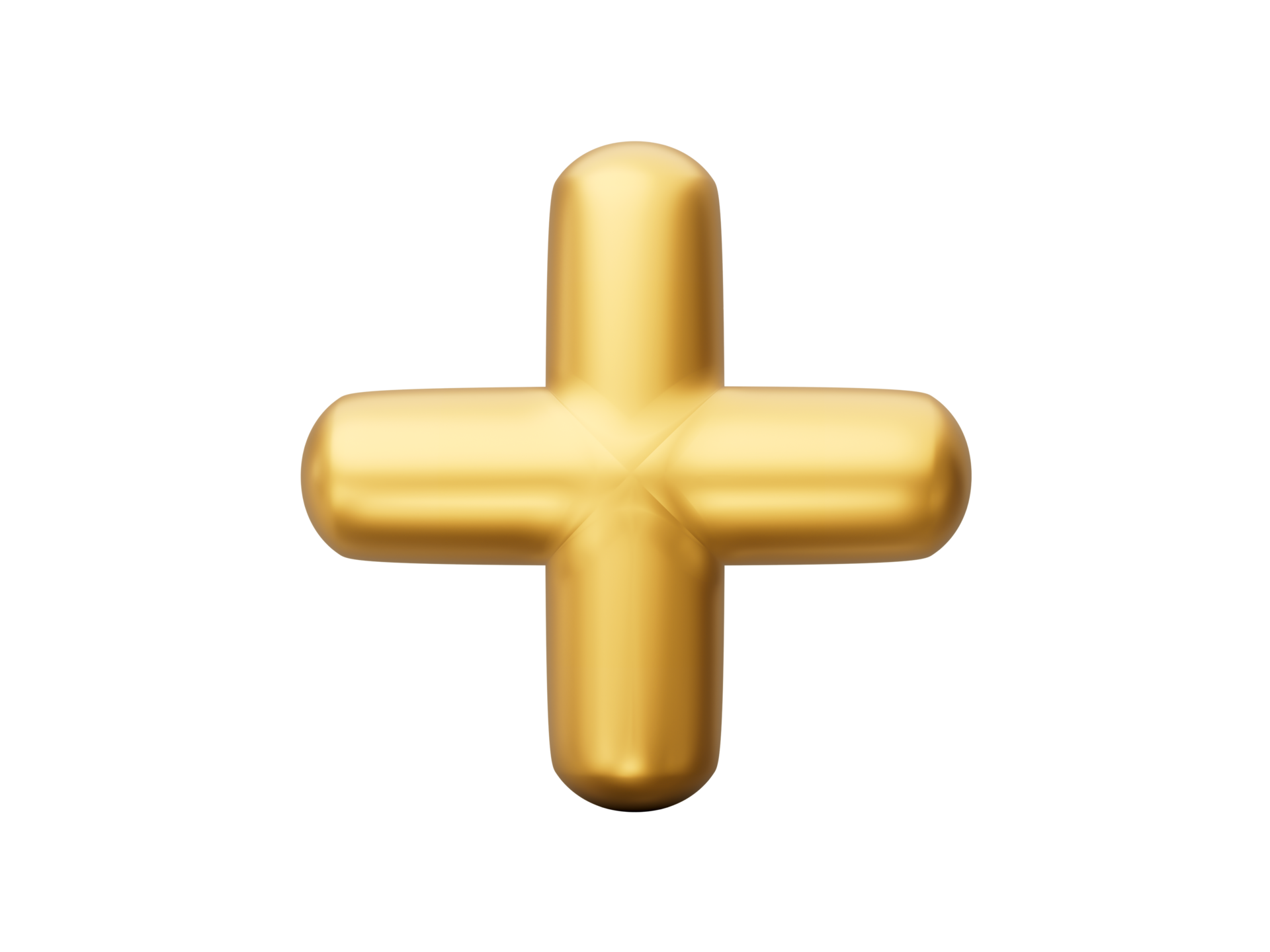 Isolate of Golden plus sign positive symbol 3d Illustration 43192795 PNG