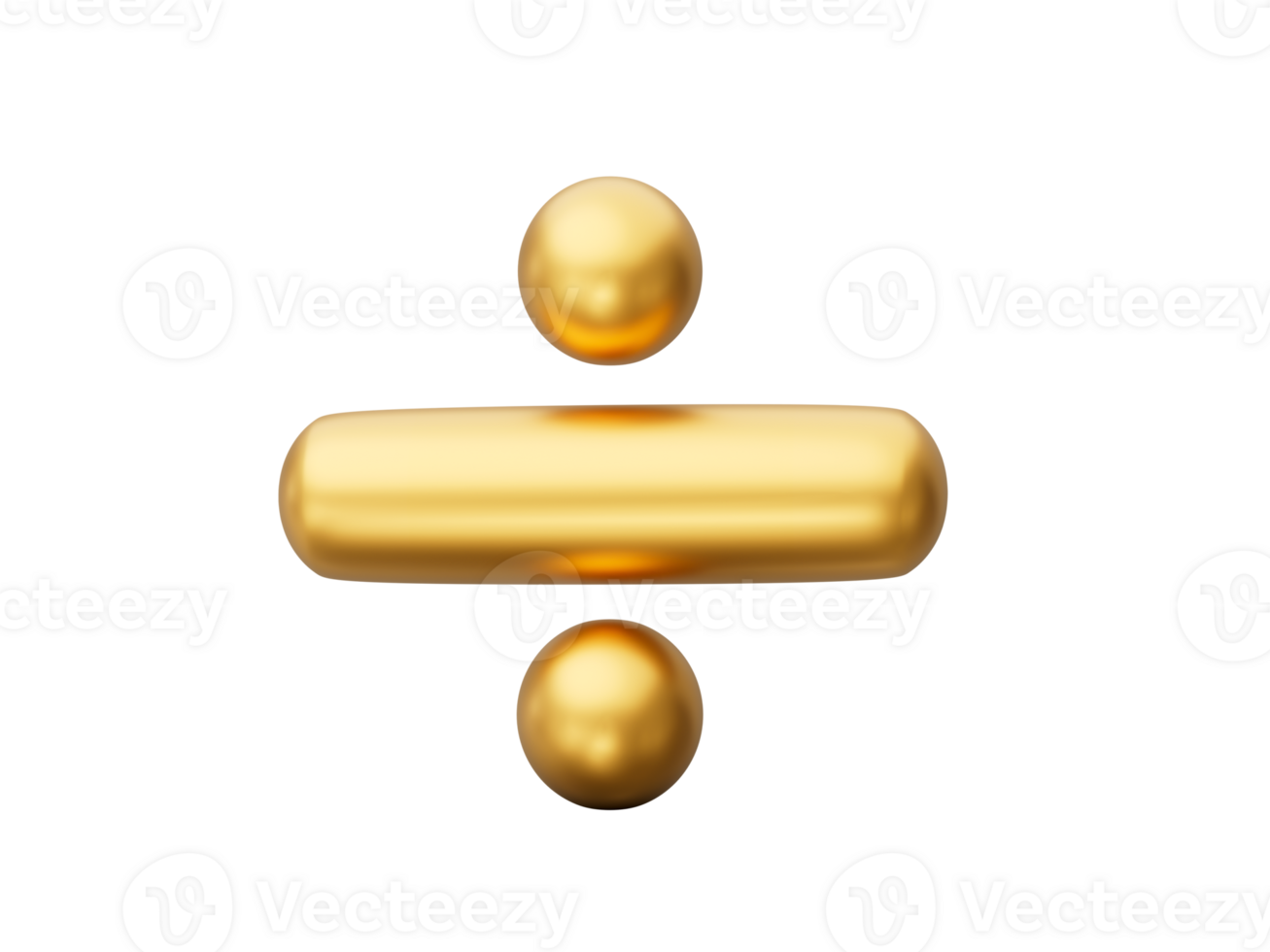 Golden 3d math Divide symbols icon - 3D illustration png