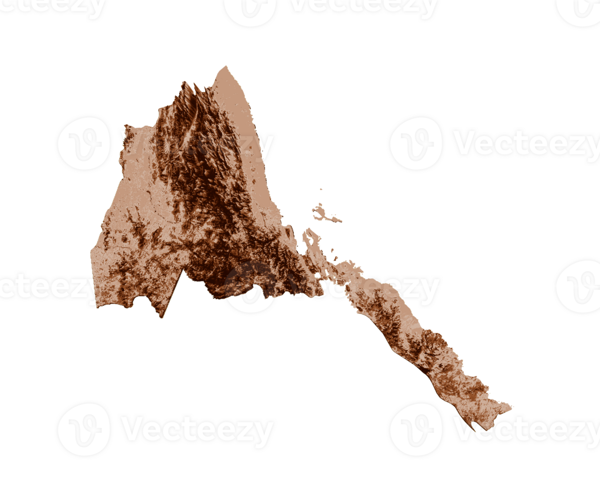 Map of Eritrea in old style, brown graphics in a retro style Vintage Style. High detailed 3d illustration png