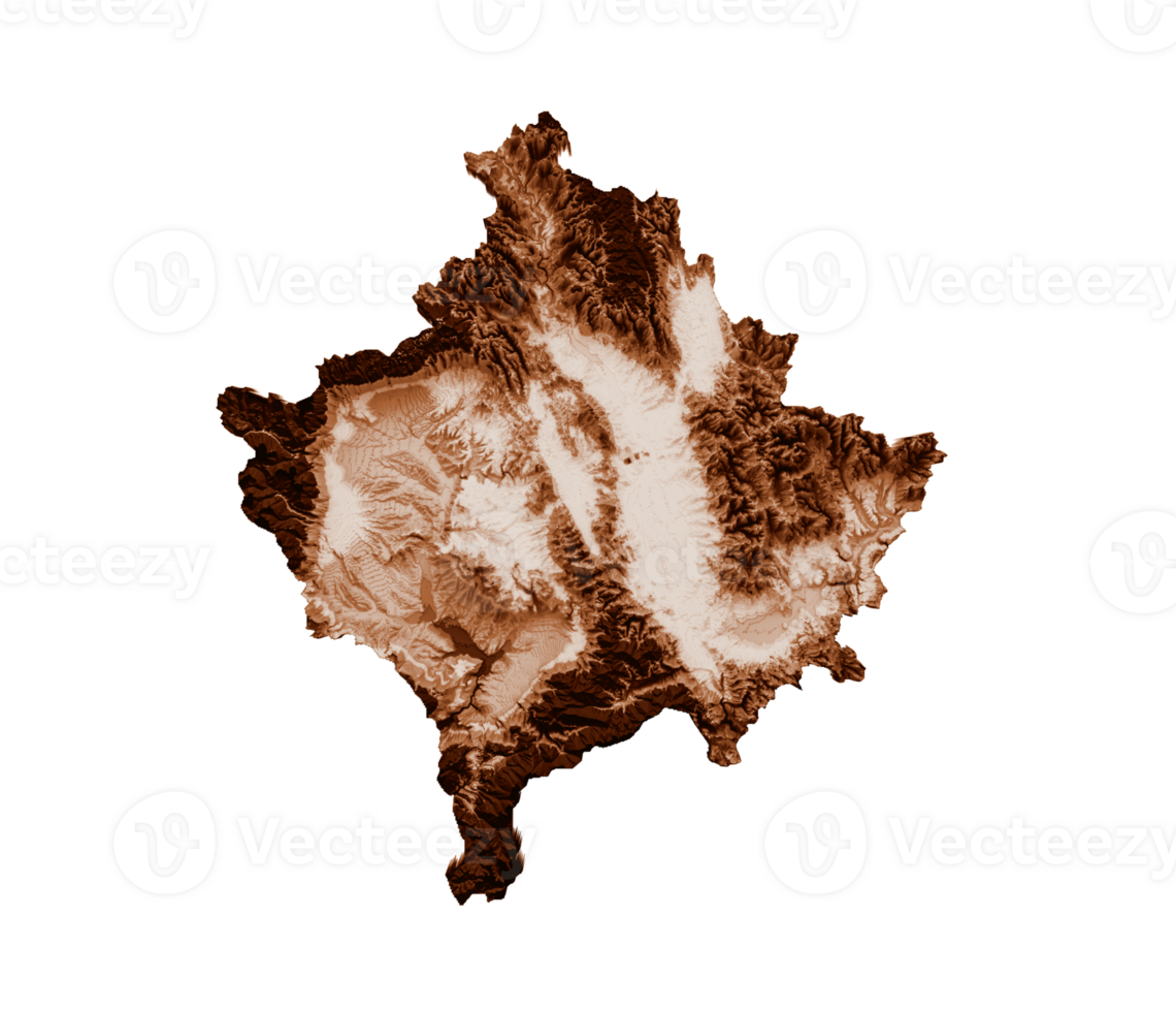 karte von kosovo im alten stil, braune grafiken im retro-stil vintage-stil. hochdetaillierte 3D-Darstellung png