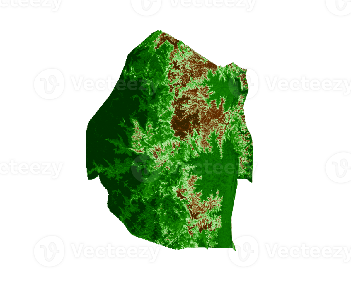 carte topographique eswatini 3d carte réaliste couleur illustration 3d png