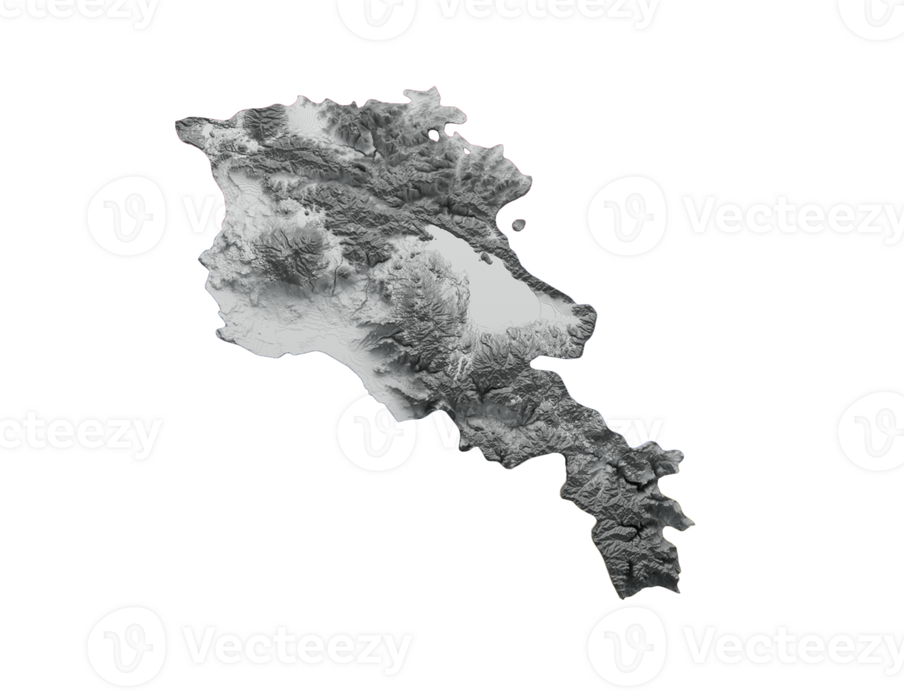 Armenia map Shaded relief map 3d illustration png