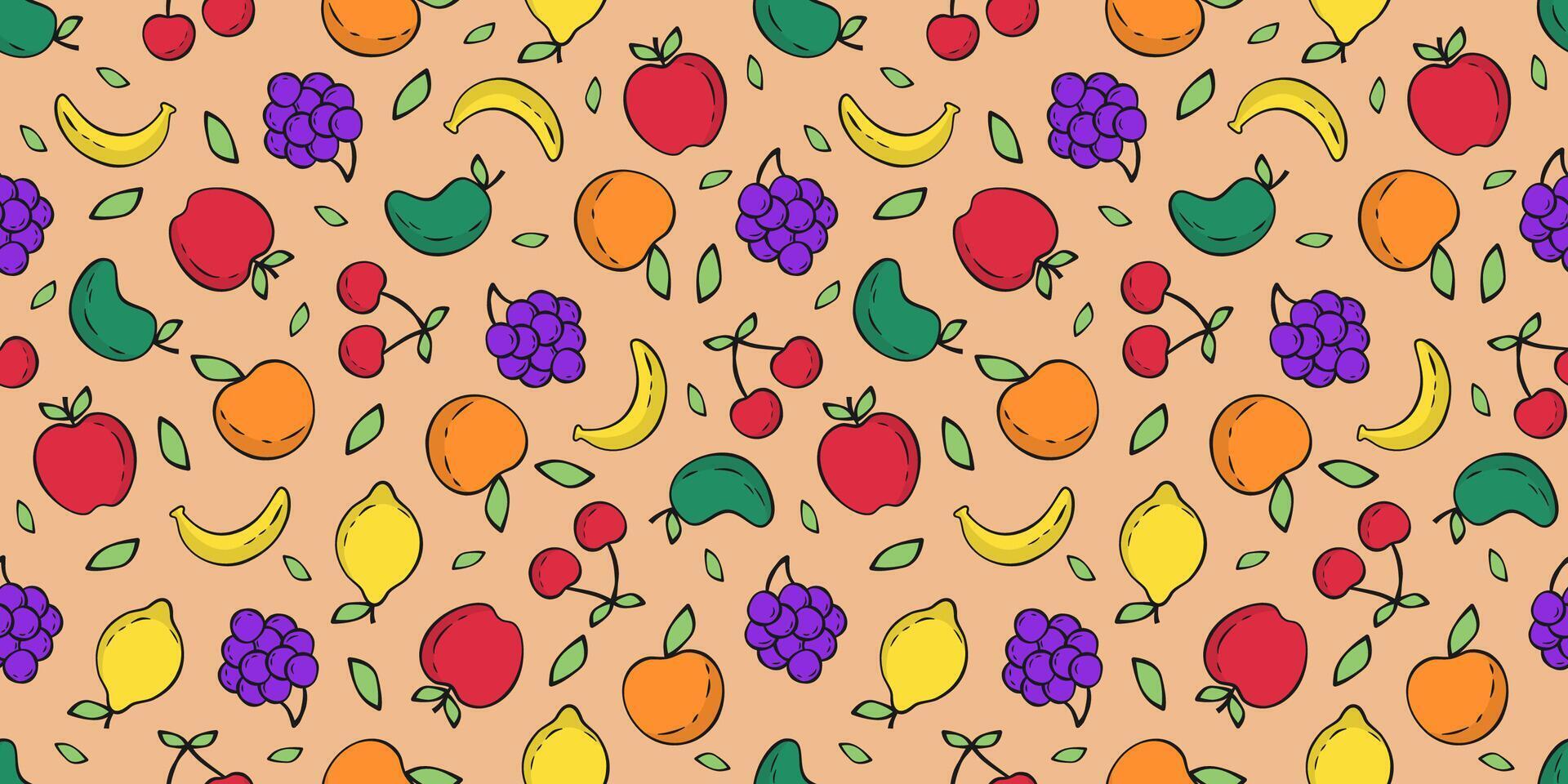 repetitivo modelo de delicioso frutas ilustración adecuado para huellas dactilares. vector