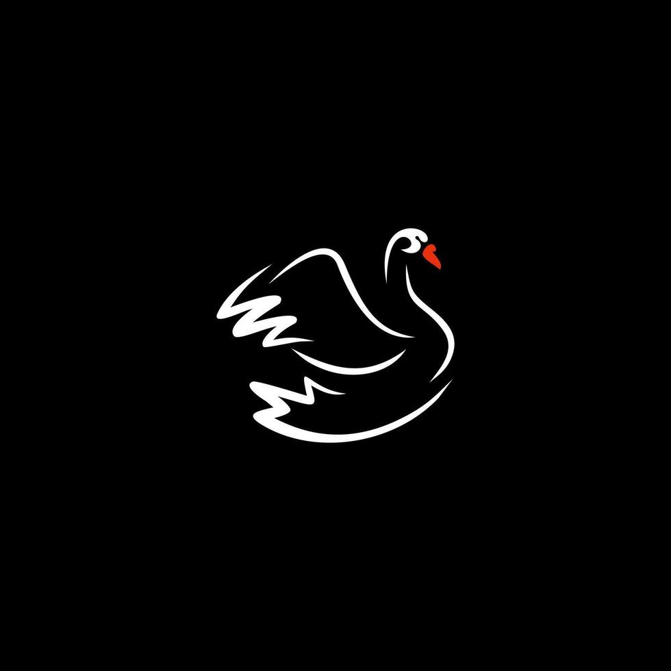 Black swan logo design template vector