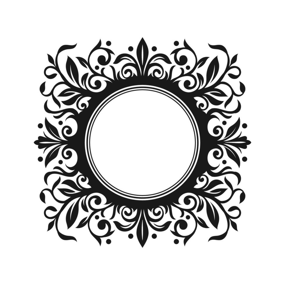 Decorative line circle art frames vector