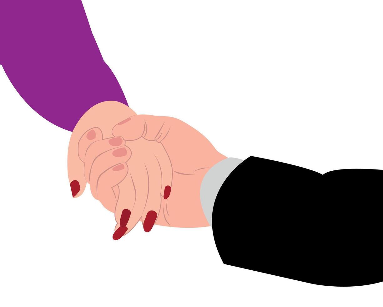 interracial couple holding hands vector