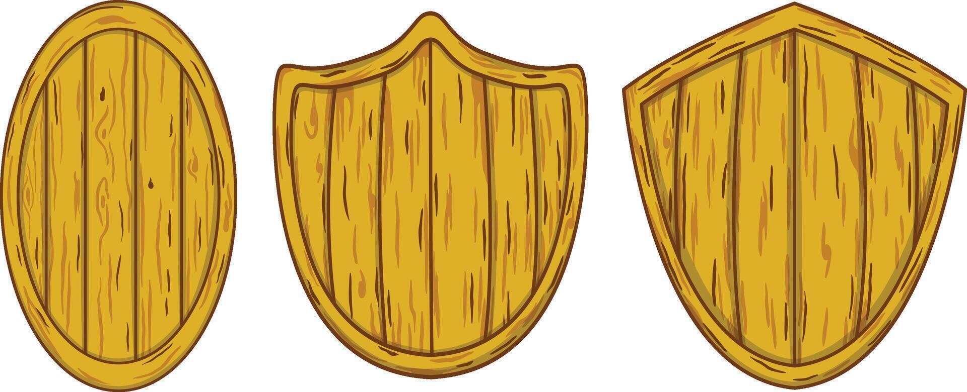 Wooden shield model design illustration vector