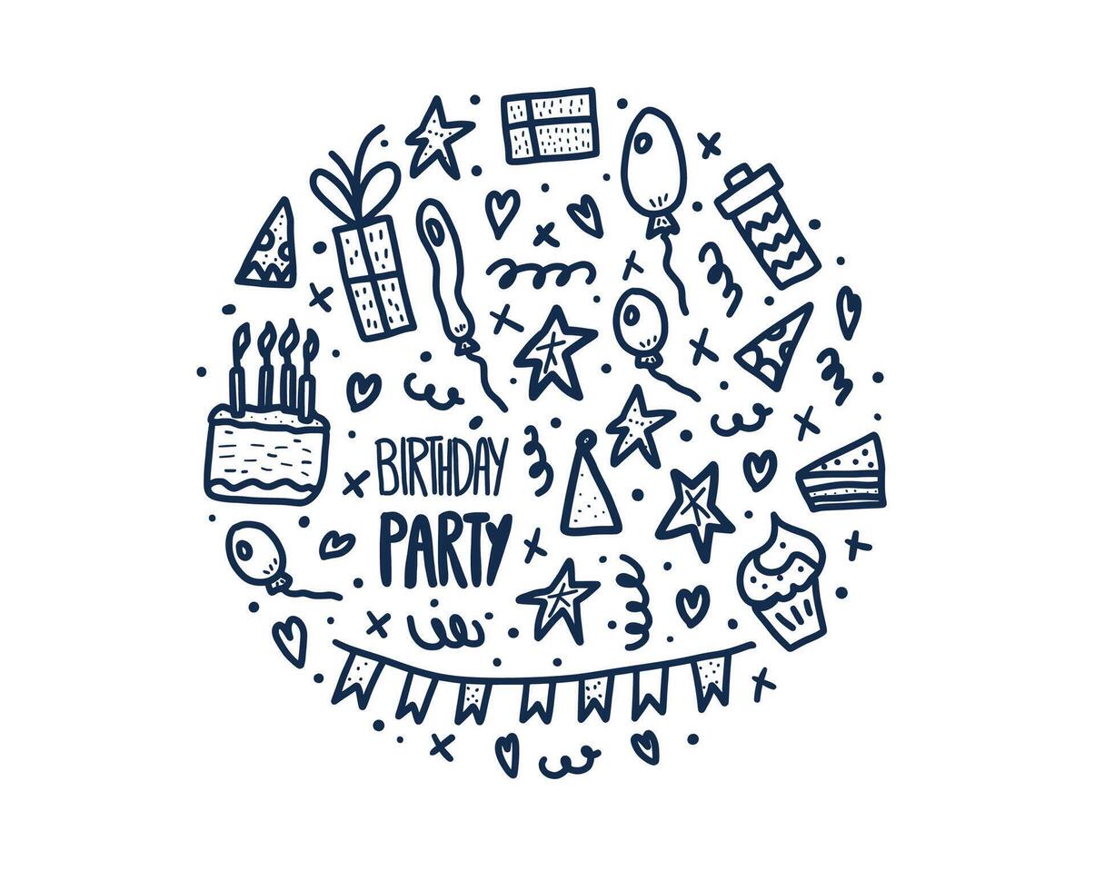 Birthday party poster. concept design. vector