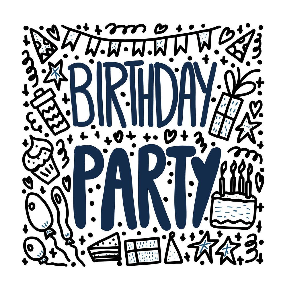 Birthday party poster. concept design. vector