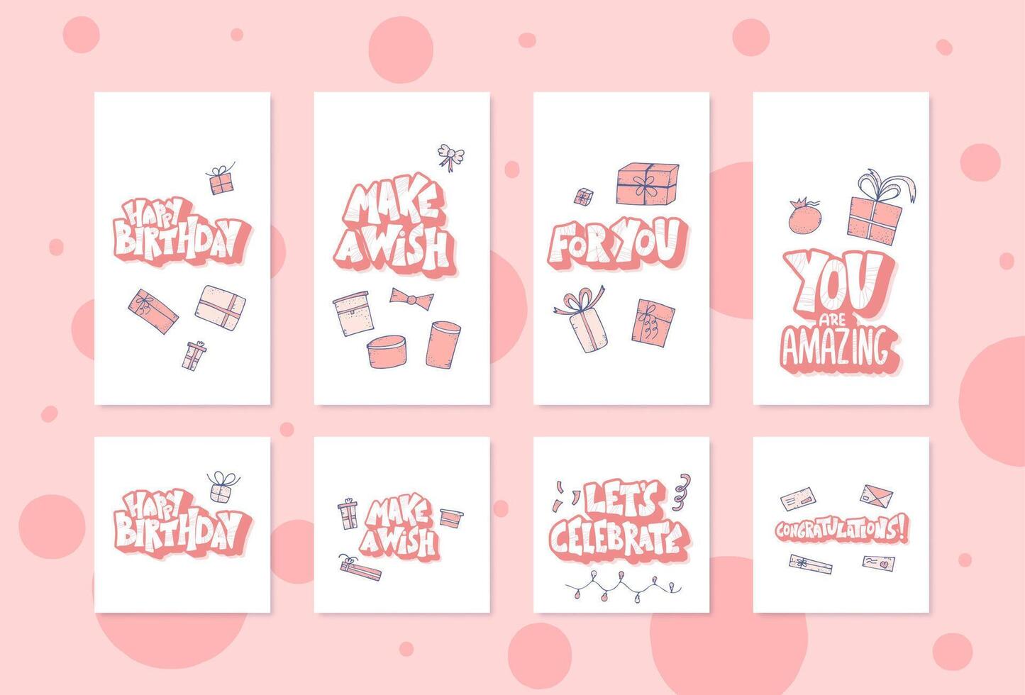 Set of Happy Birthday social media templates. vector