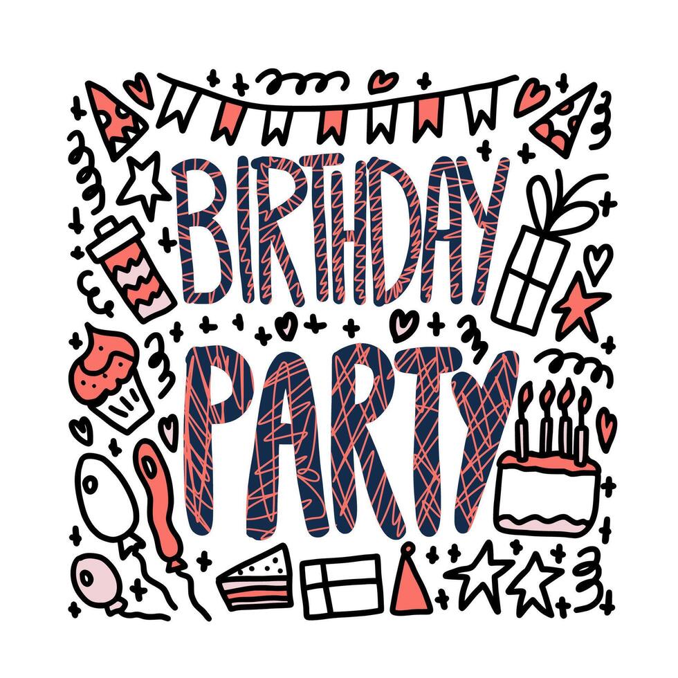 Birthday party poster. concept design. vector