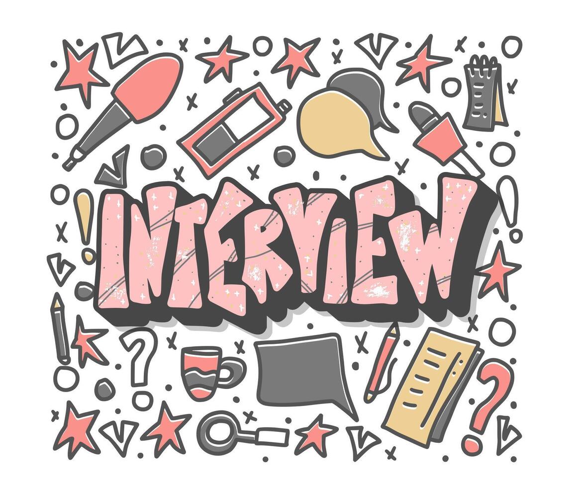 Interview design poster. illustration. vector