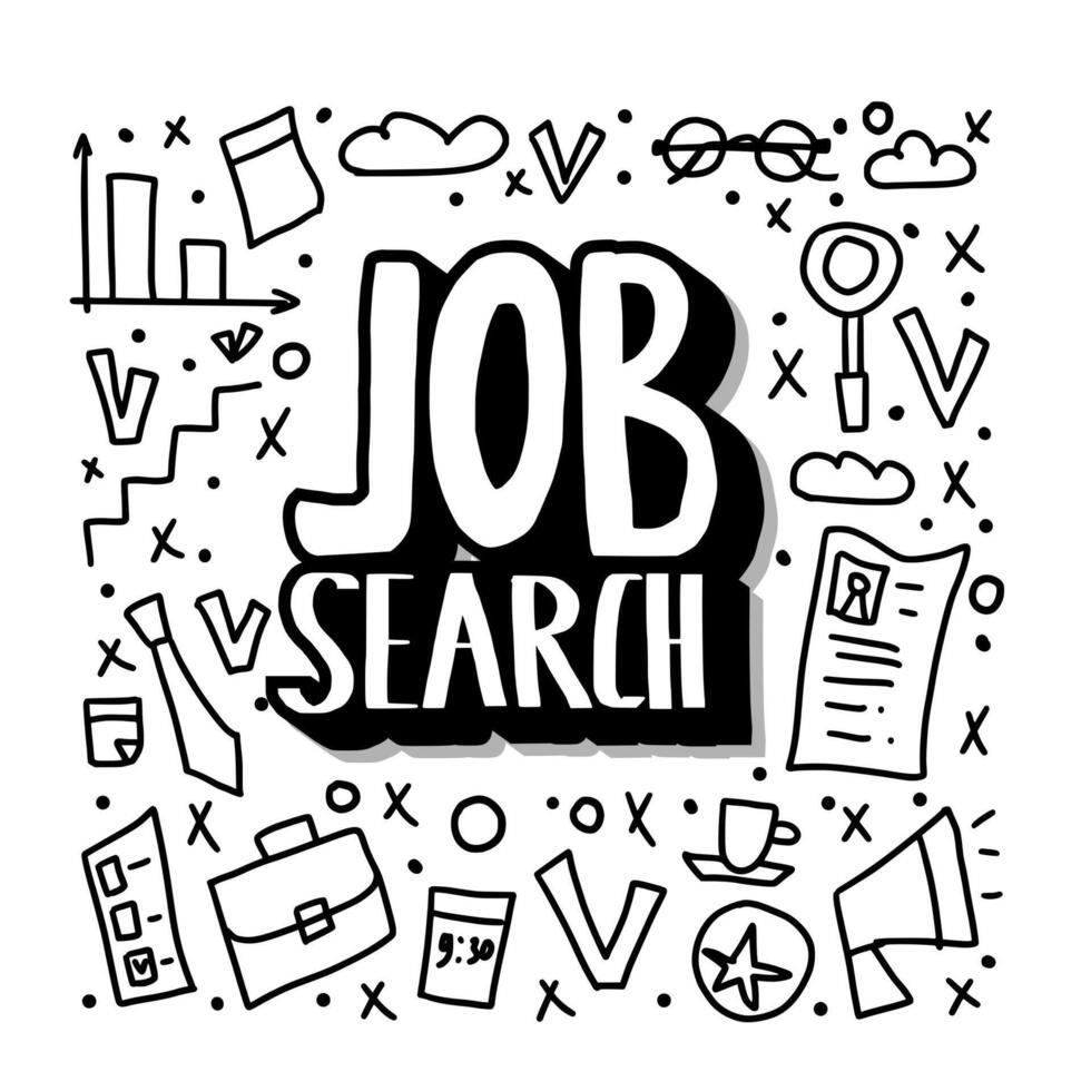 Job search concept. design illustration. vector