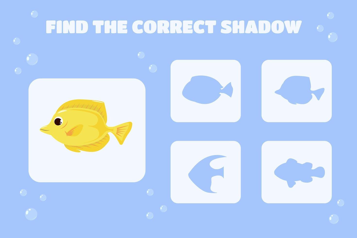 Find the correct shadow Children's educational game vector