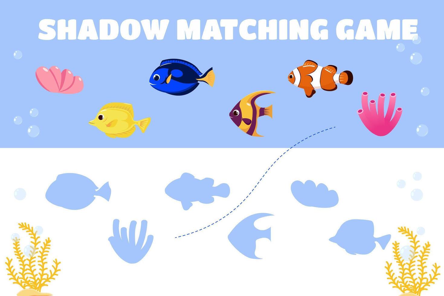 Find the correct shadow Children's educational game vector
