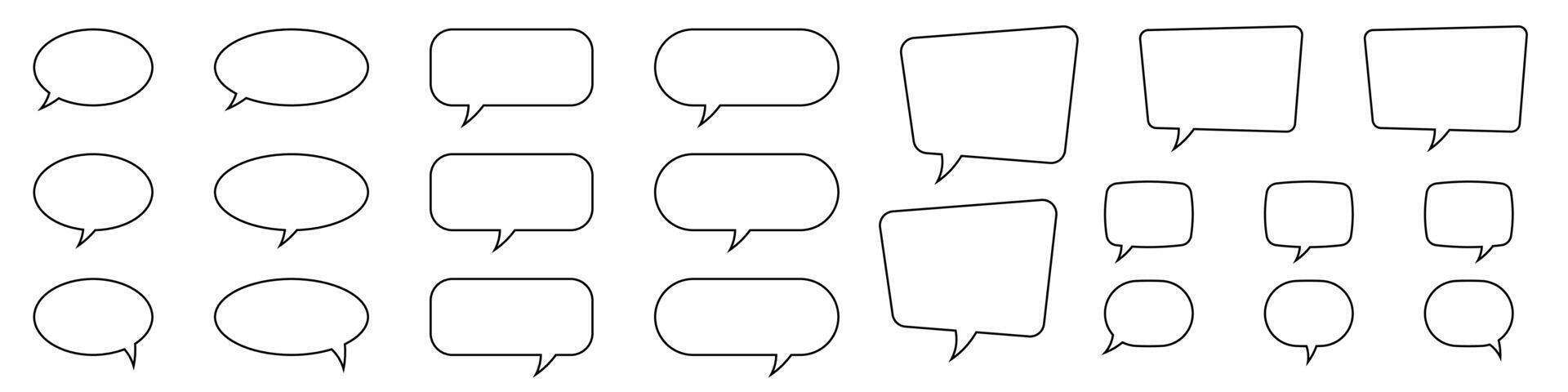 Speech bubble, speech balloon, chat bubble line art icon for apps and websites. vector