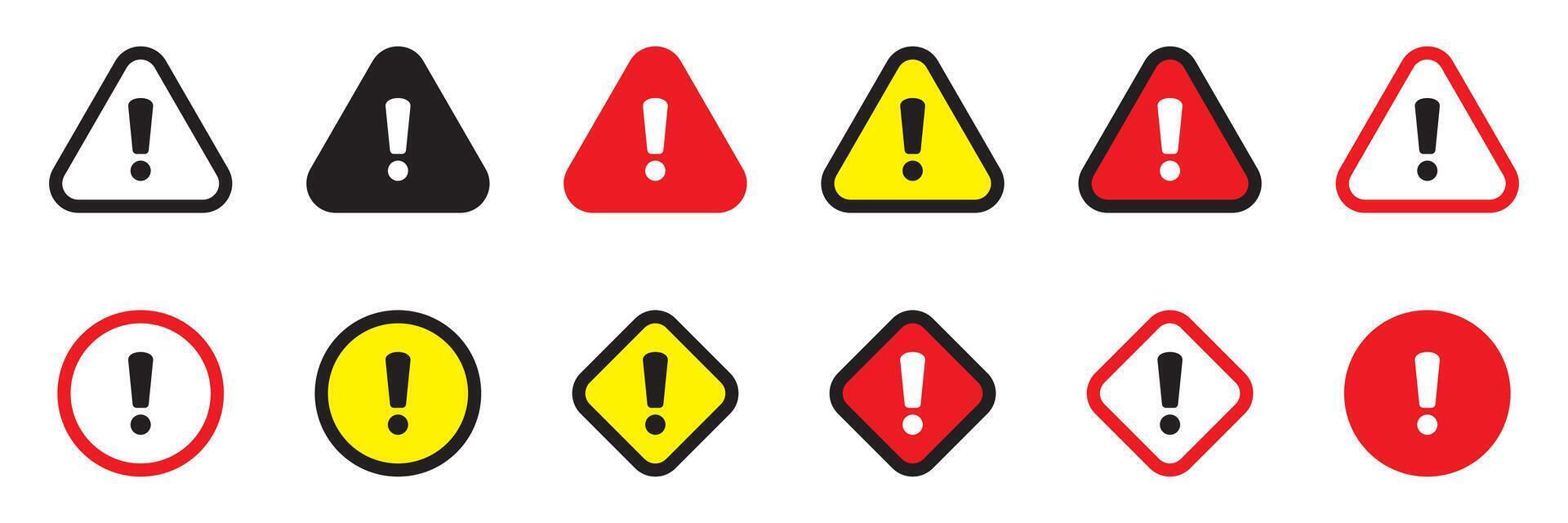 Caution signs. Danger, warning sign, attention sign. Danger icon, warning icon, attention icon. vector