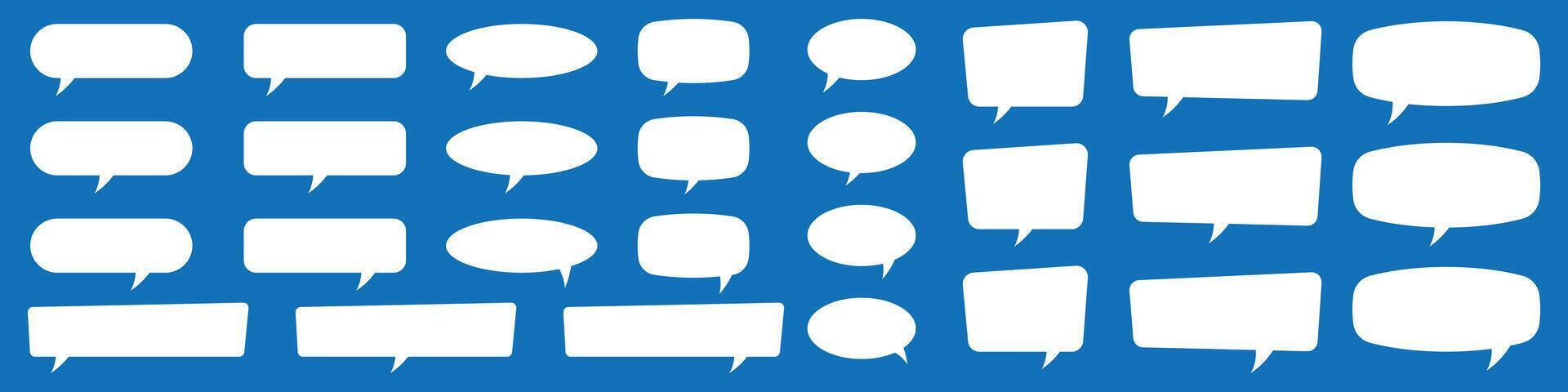 Set of speech bubbles. Speak bubble text, cartoon chatting box, message box. Blank empty white speech bubbles. vector