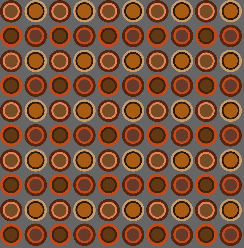 Seamless texture in the form of a brown round abstract pattern on a gray background vector