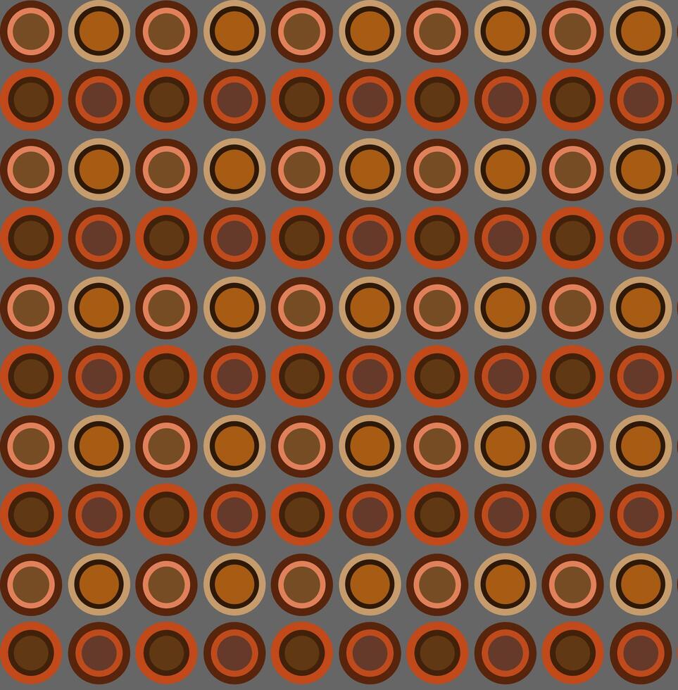 Seamless texture in the form of a brown round abstract pattern on a gray background vector