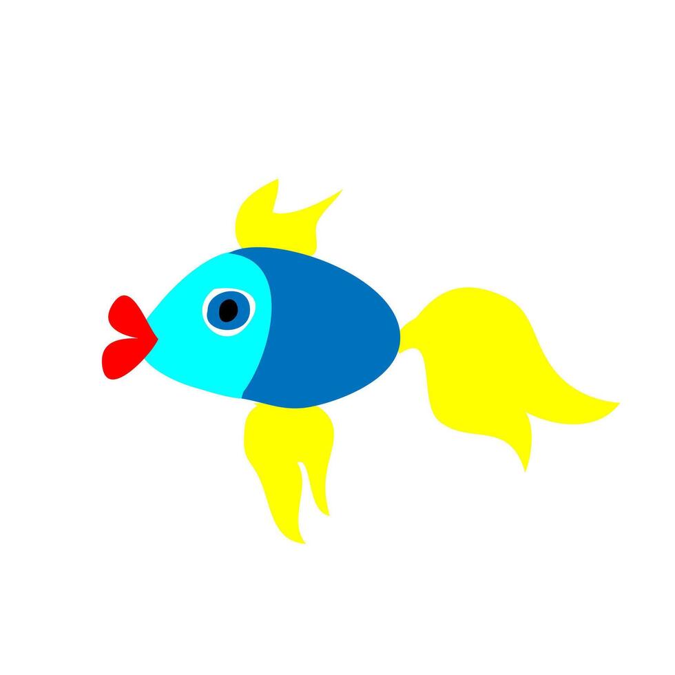 Fish drawn in doodle style on a white background vector