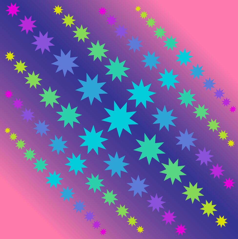 Star abstract pattern on pink background vector