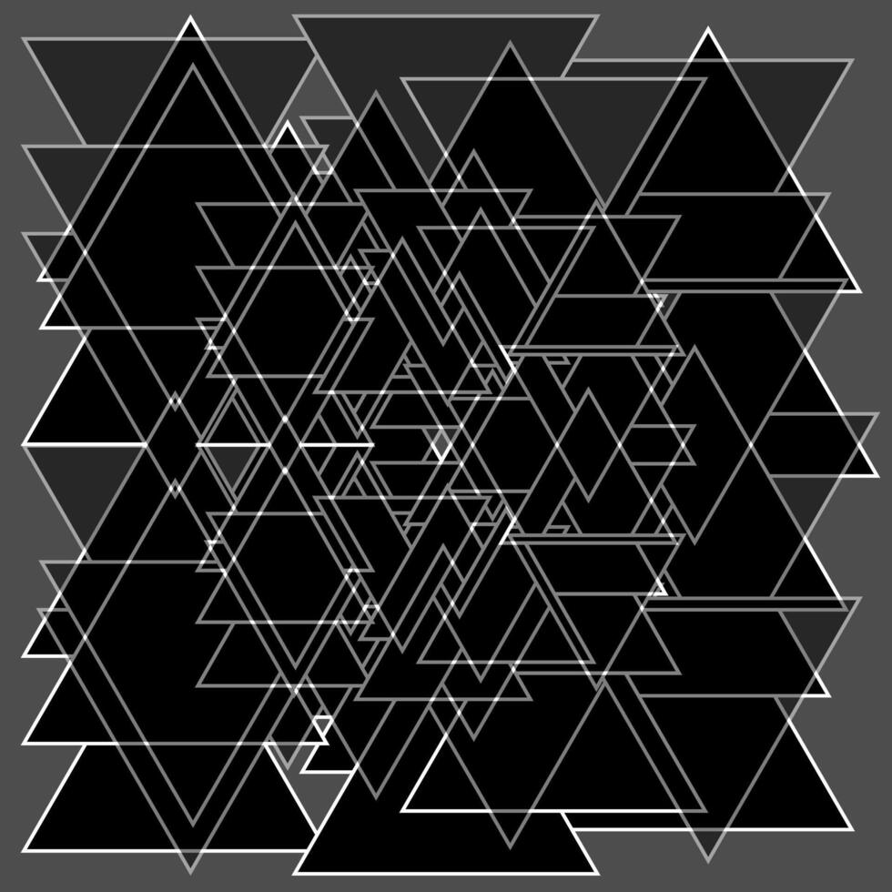 Abstract geometric pattern in the form of black triangles on a gray background vector