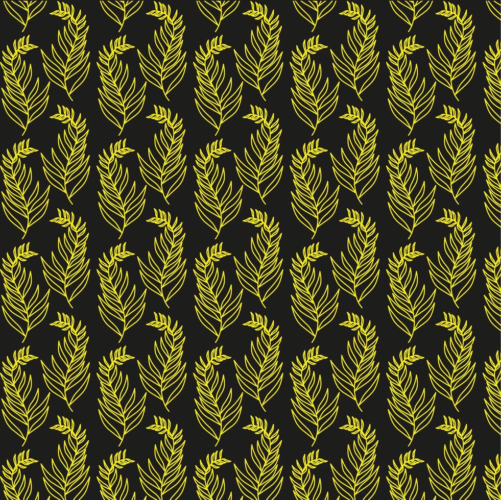 Abstract texture in the form of a pattern of golden leaves on a black background vector