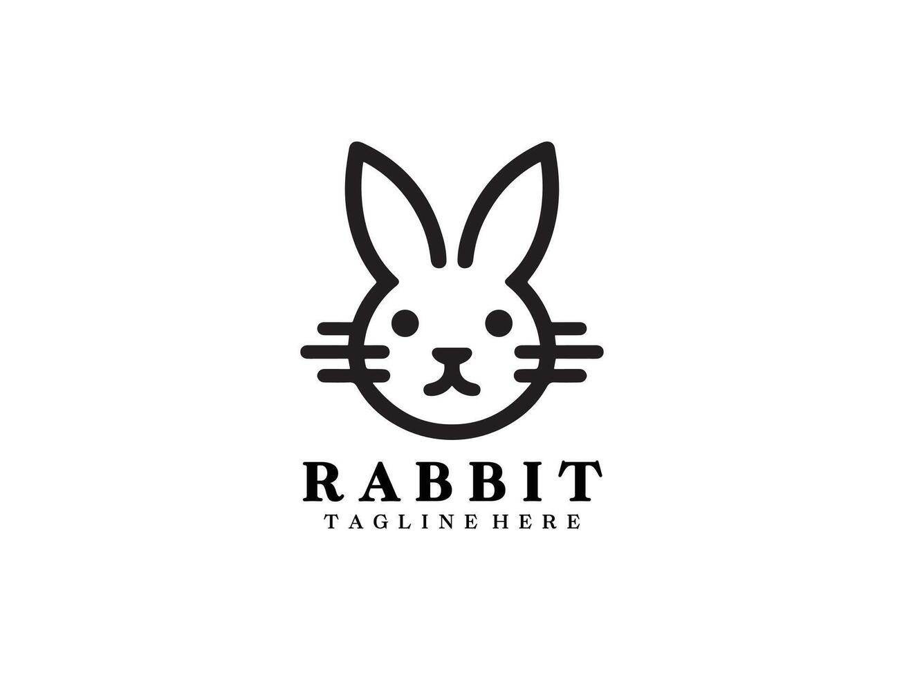 Rabbit Logo Design Icon Symbol Template. vector